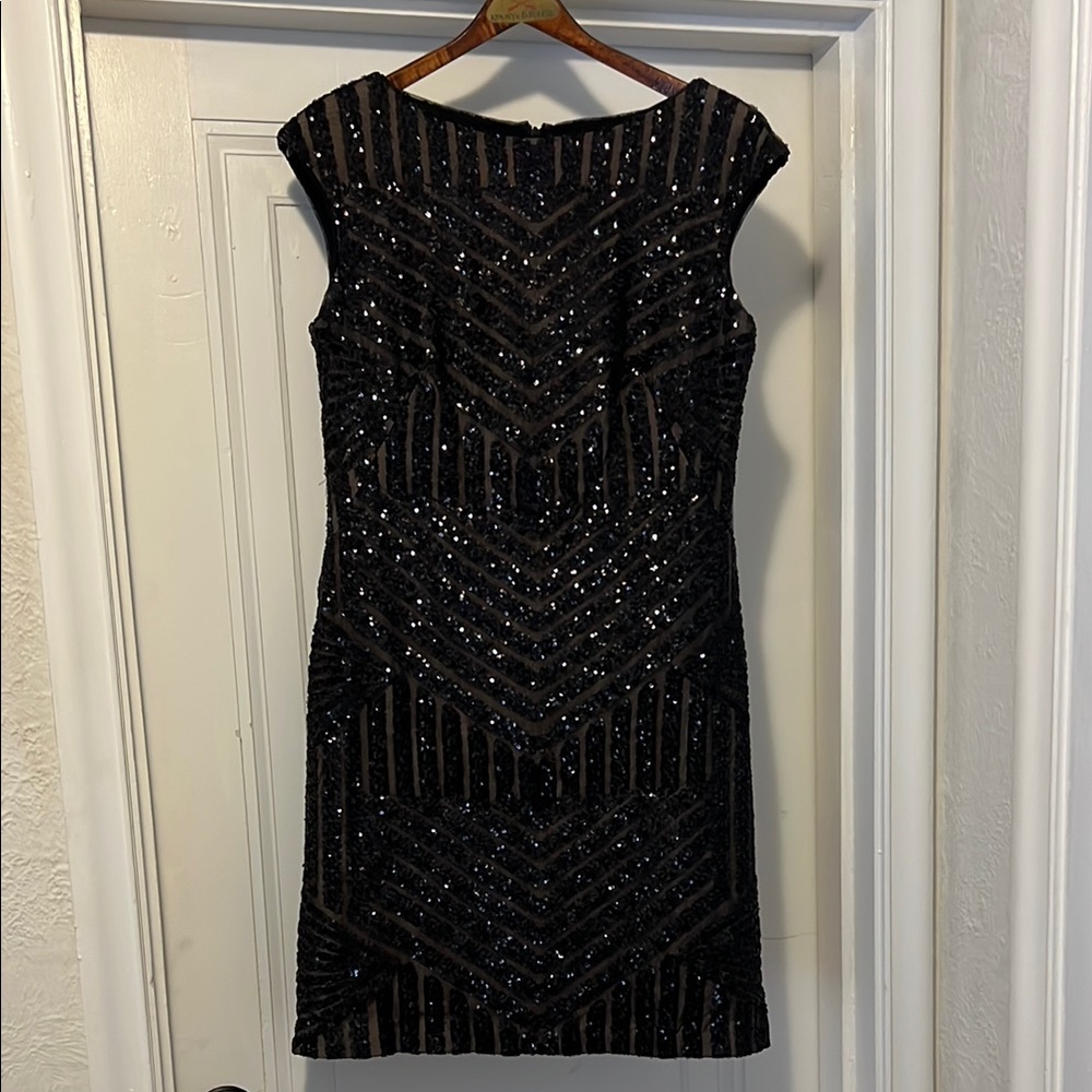 Elegant Black Sequin Dress from Ralph Lauren